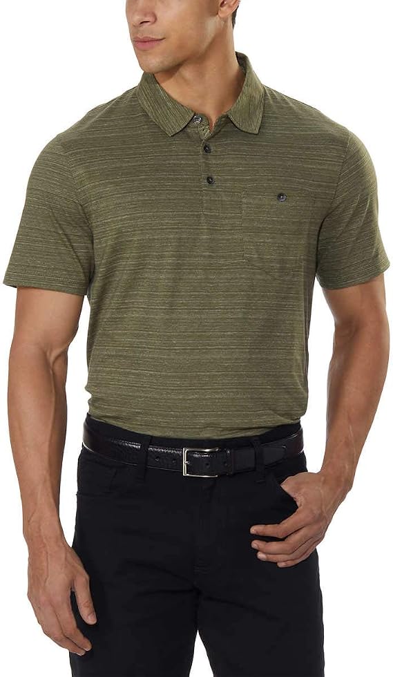 English Laundry Mens Short Sleeve Polo (Olive Canvas, XX-Large)