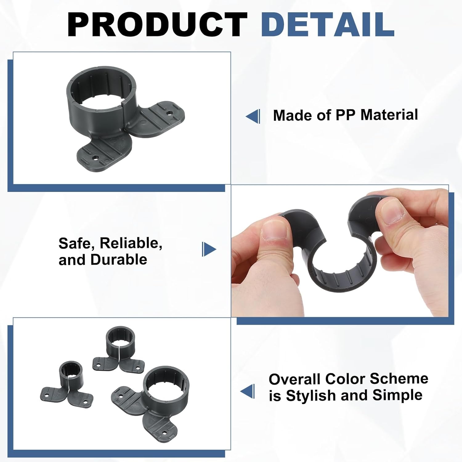 HARFINGTON 100pcs Suspension-Pipe Clamps 1-1/4" Butterfly Style Pipe Clamps for Pex Copper CPVC Tubing Support, Gray