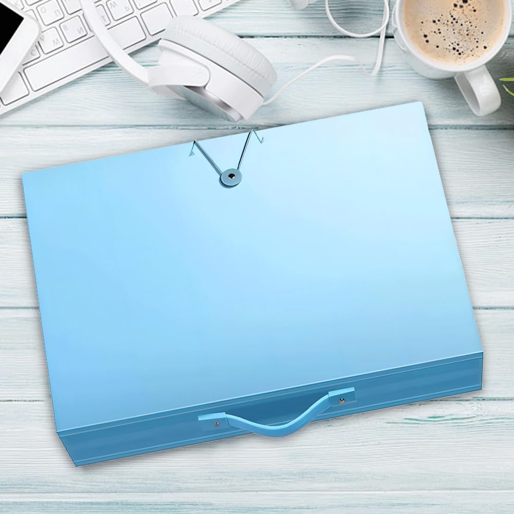 Durdiiy A3 Pocket Display Folders 80Pockets Project Presentation Folder Individual School Office Document Organiser Book Holder Case with Clear Plastic Sleeves for Painting Artwork Portfolio (Blue) - Image 4