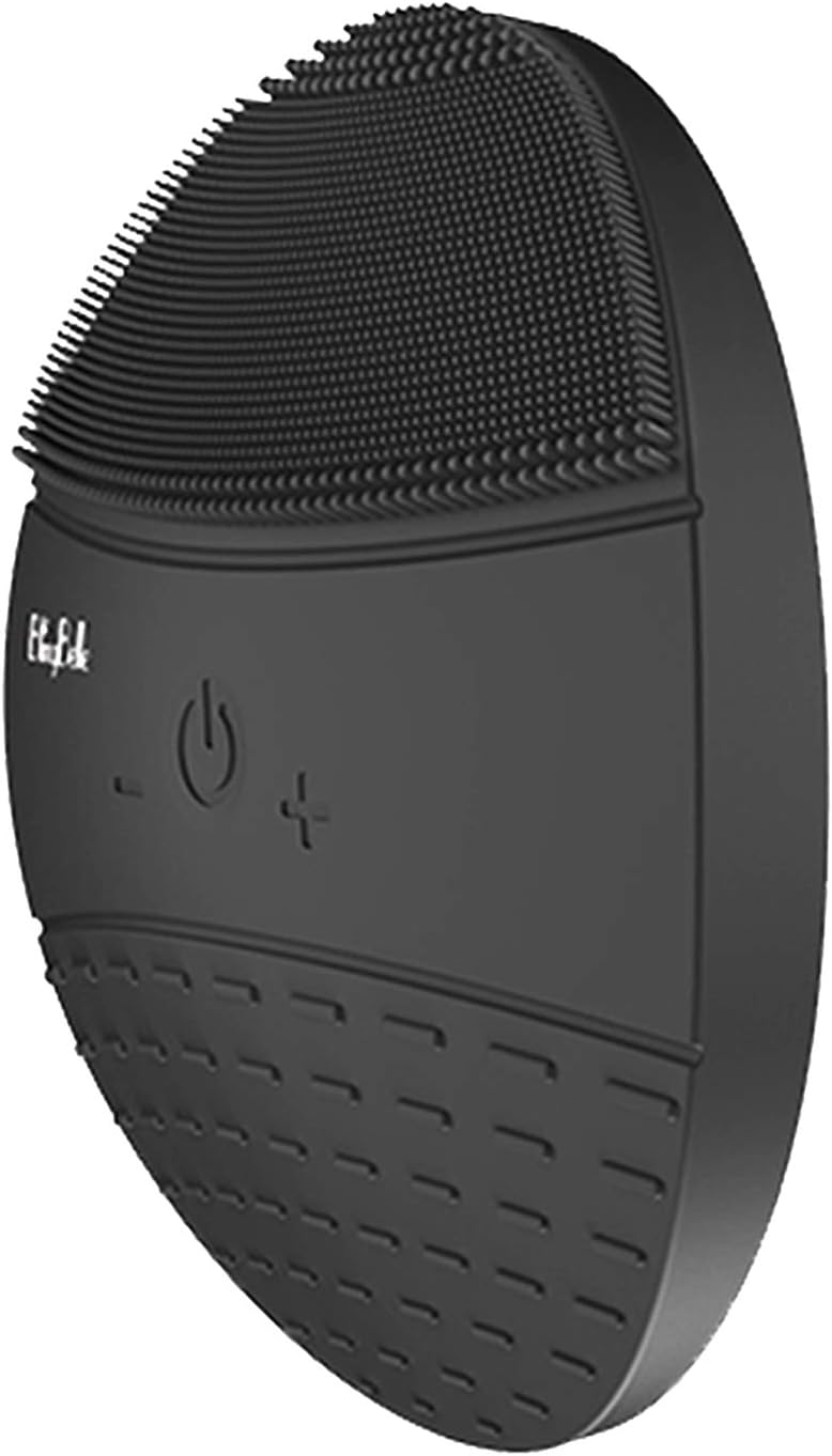 DEFENNA Electric Silicone Facial Cleanser Brush Five Gear Adjustment Vibration Waterproof Sonic Face Brush - Wireless charging (Black)