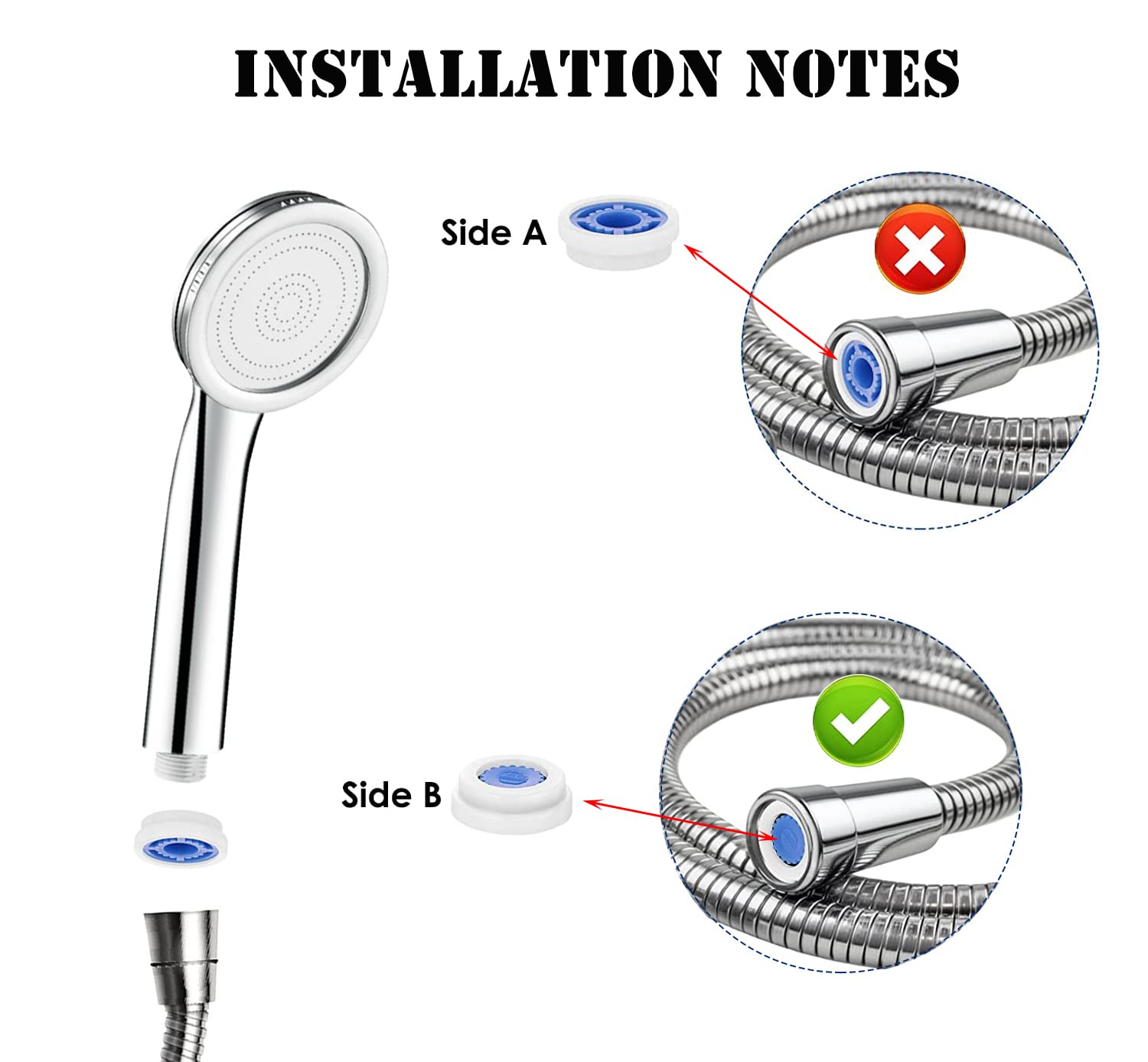7PCS Shower Flow Reducer Limiter Set,Control Valves Shower Water Flow Restrictor