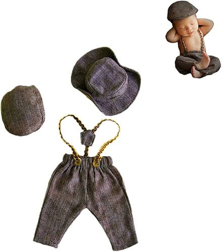 Conjunto de 3 piezas para bebé con fotos para recién nacidos, conjunto de gorras de fotografía para recién nacidos, boinas de punto, ropa de sombrero