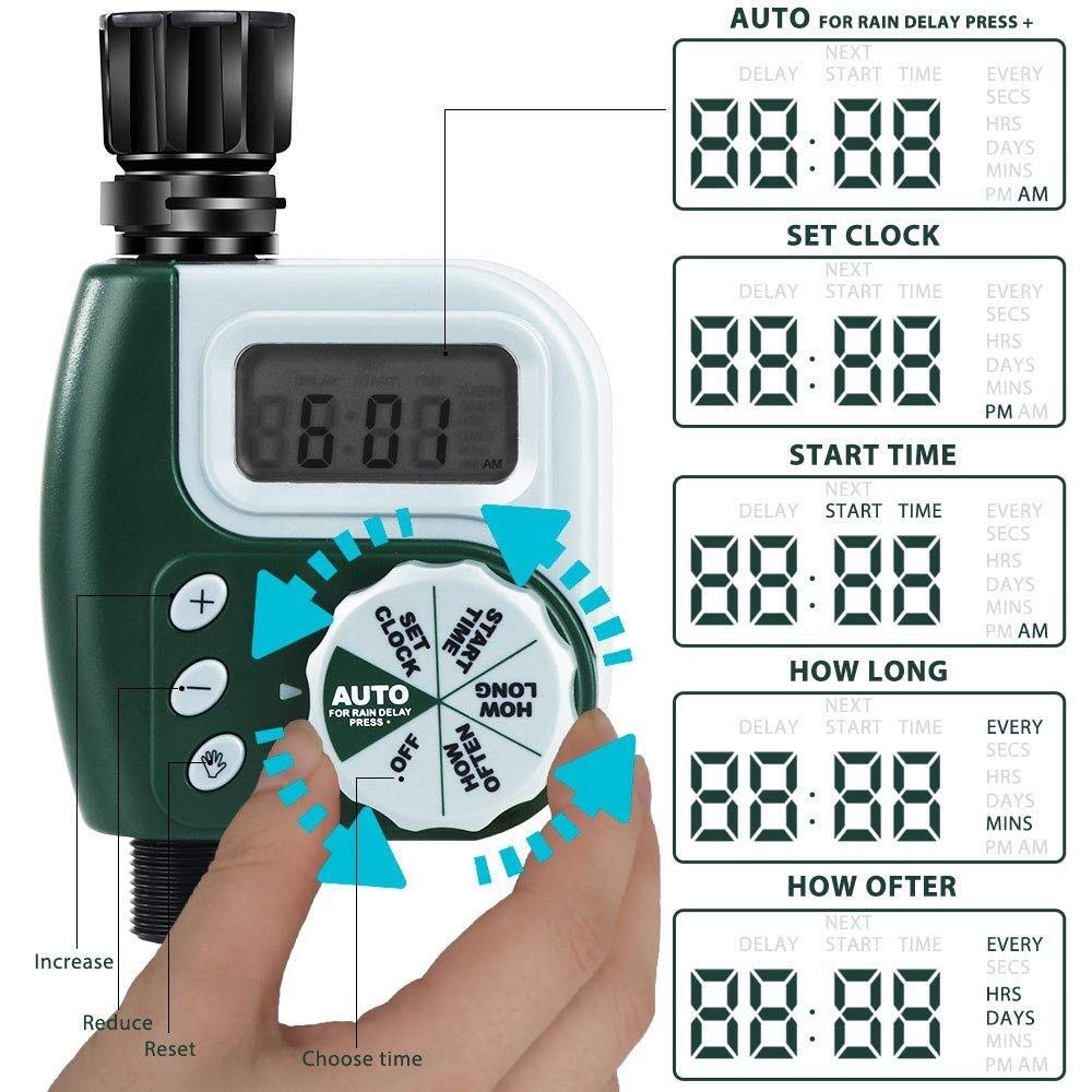 Controllore Automatico Plastica Garden Watering Timer di irrigazione controllore programmabile elettronico Automatico casa Hose Rubinetto Autoplay 2019 (Color : Style 1)