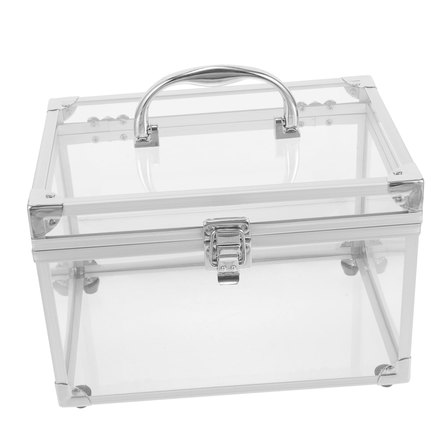 GALPADA Scatola Porta CD e Dvd con Capacità Ampia in Acrilico Argento Organizer Portatile e Design Trasparente per Dischi per Casa
