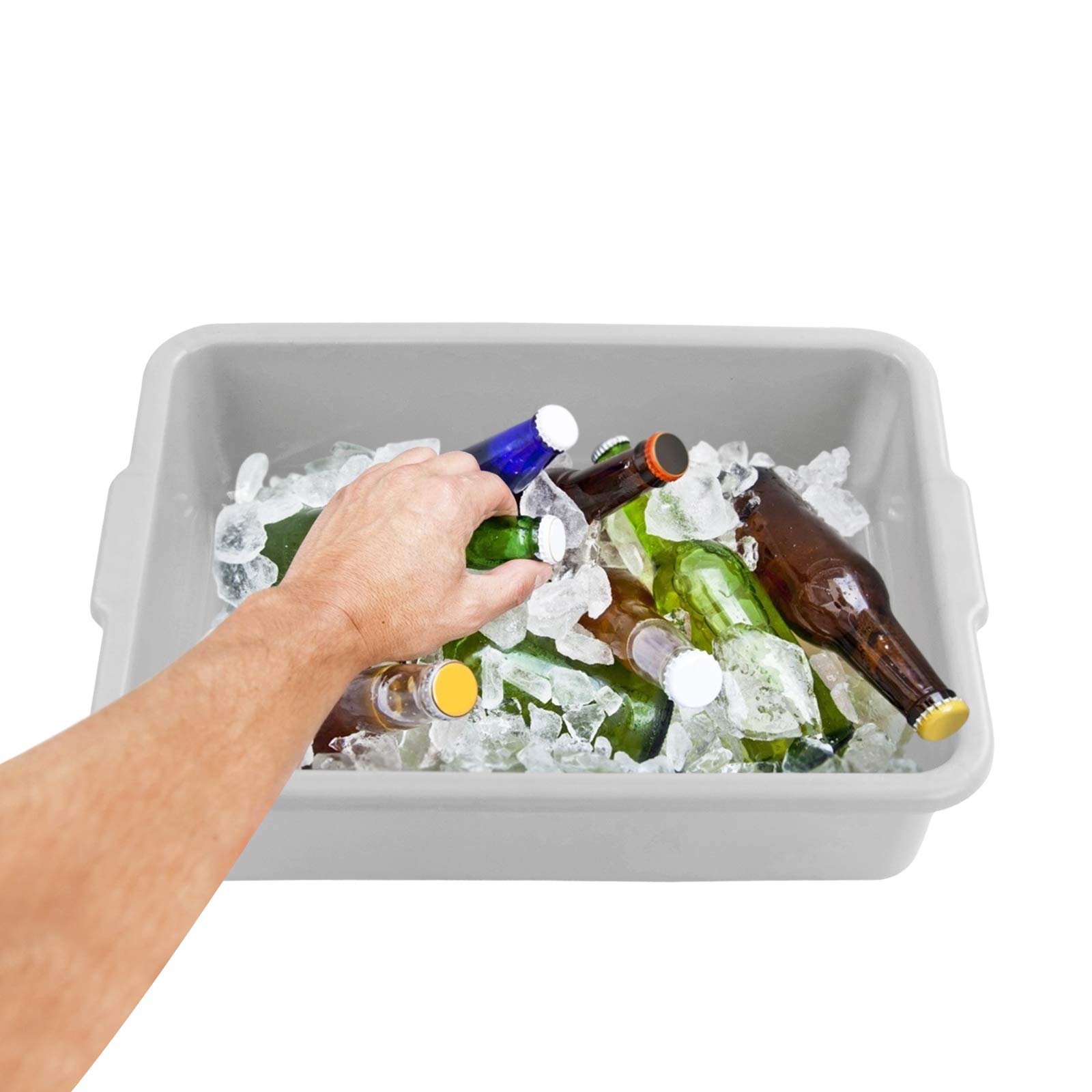 8 L Spülschüssel Plastik, Kunststoff Wannen, Grau, 4 Stück