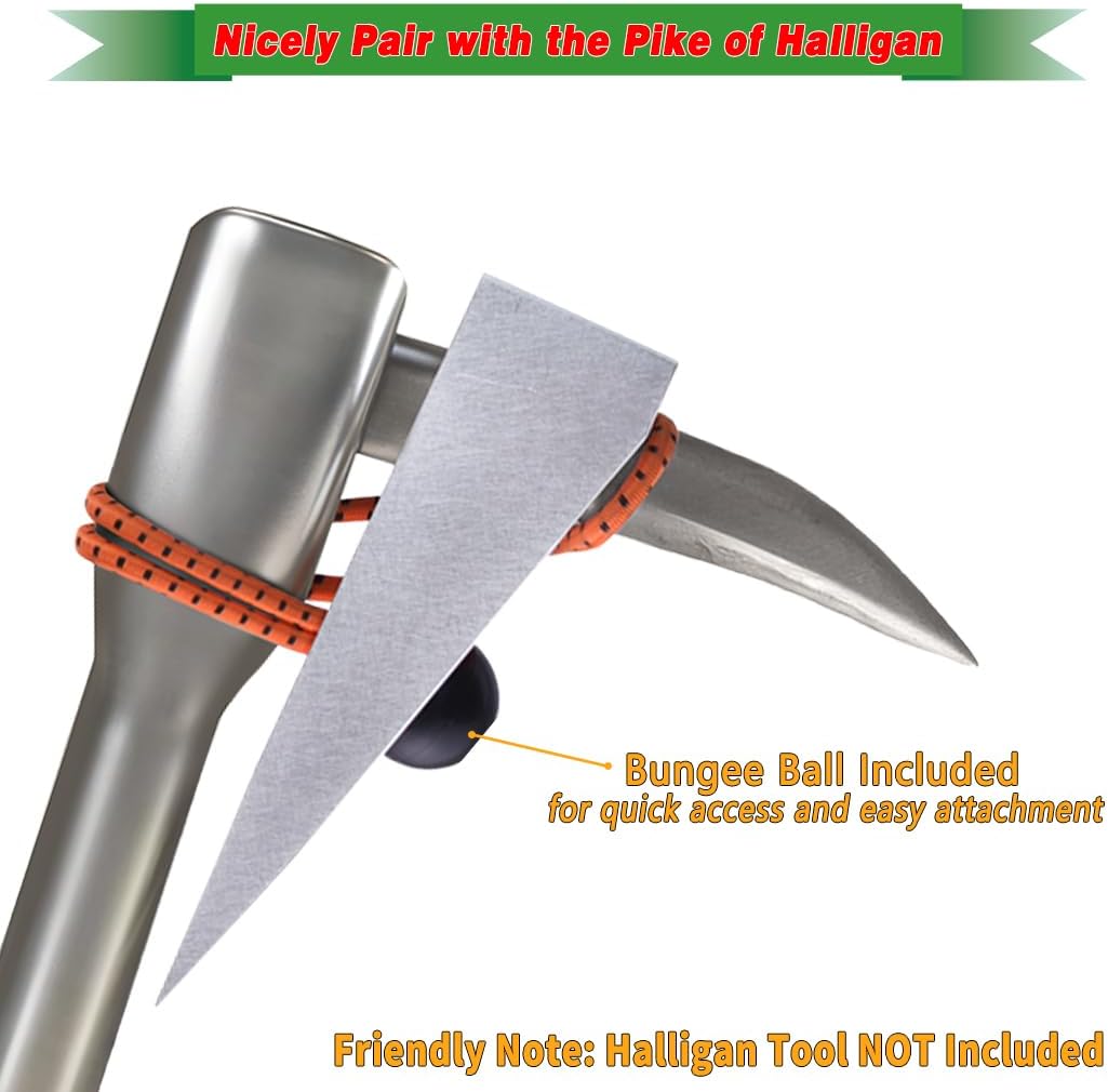 Firefighter Aluminum Wedge with Bungee Cord, Durable and Handy Firefighting Wedge, Metal Firefighter Door Wedge to Pair Great with Halligan or FuBar Tool, Made of 6061-T6 Aluminum