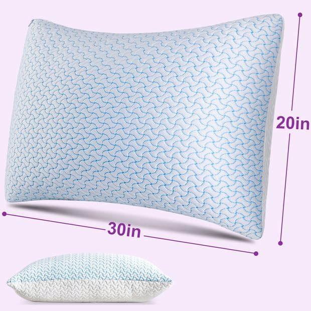 Almohada Corporal Kdkad, Almohadas Corporales Refrescantes De Espuma Viscoelastica Para Adultos Que Duermen Almohada Larga Para Cama Almohada Corporal Grande Y Firme Para Quienes Duermen De Lado