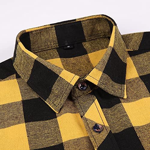 Flannel Plaid Shirt for Men - Regular-Fit Long-Sleeved Casual Button-Down Shirt3