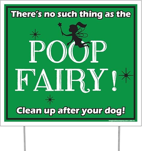 Imagine This Company S2898 Poop Fairy Yard Sign 9x8, verde Imagine This Company S2898 Poop Fairy Yard Sign 9x8, verde