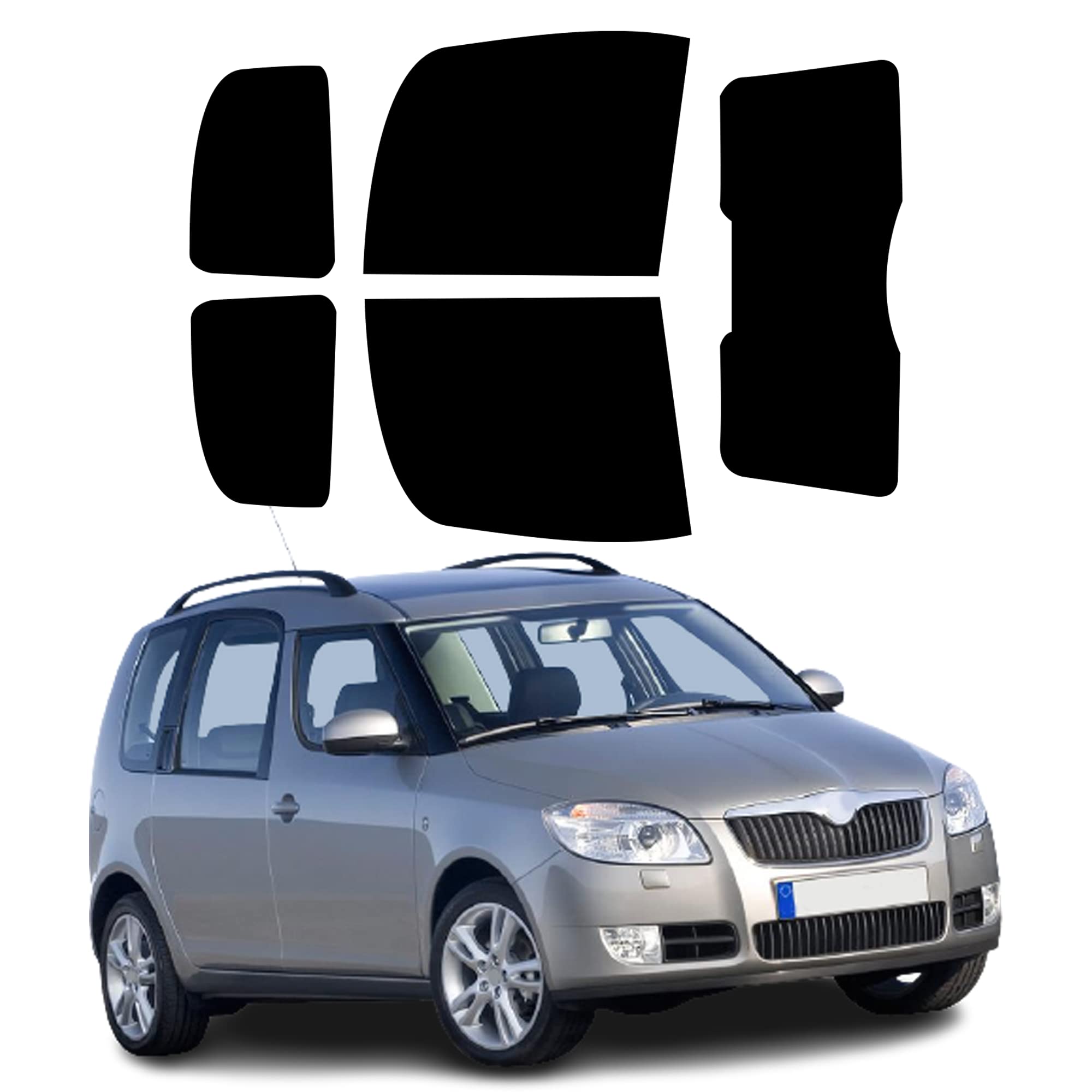 Generico Pellicole Oscuramento Vetri Auto Pre Tagliate a Misura Ricambio Compatibile con Skoda. Roomster dal 2006 al 2016 LOLLOMOTO (5% Molto Scura)