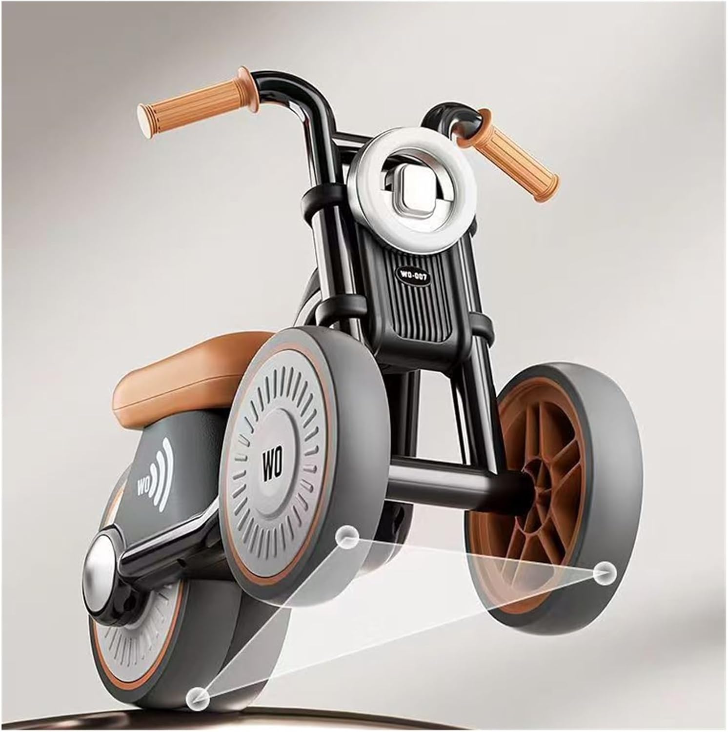 Twist car Tricycle for Toddlers Wiggle Car No Pedal Sliding Cars with Music Silent Wheels Gift Idea for Kids Ages 2+ Ride on Toy(Black)