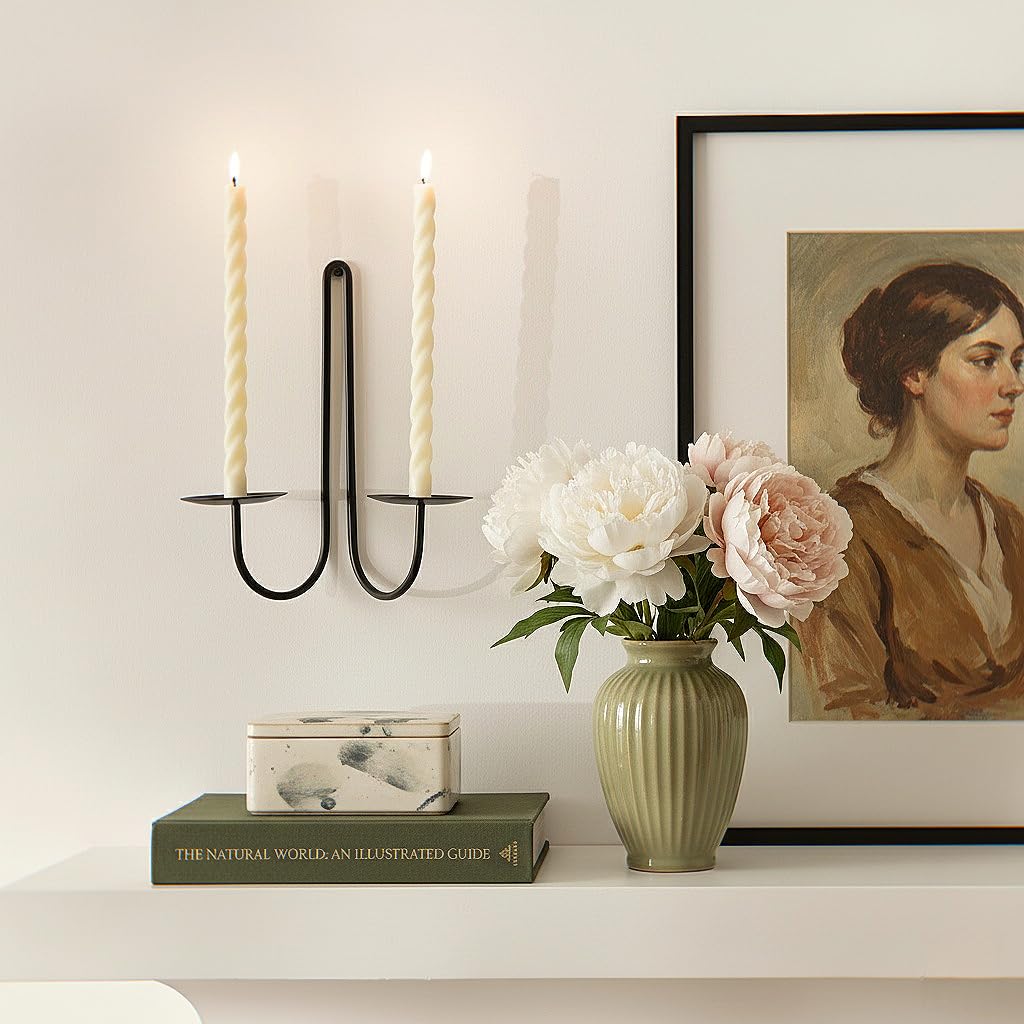 Amazon.com: Remenna Double Armed Iron Candle Holders Metal Wall