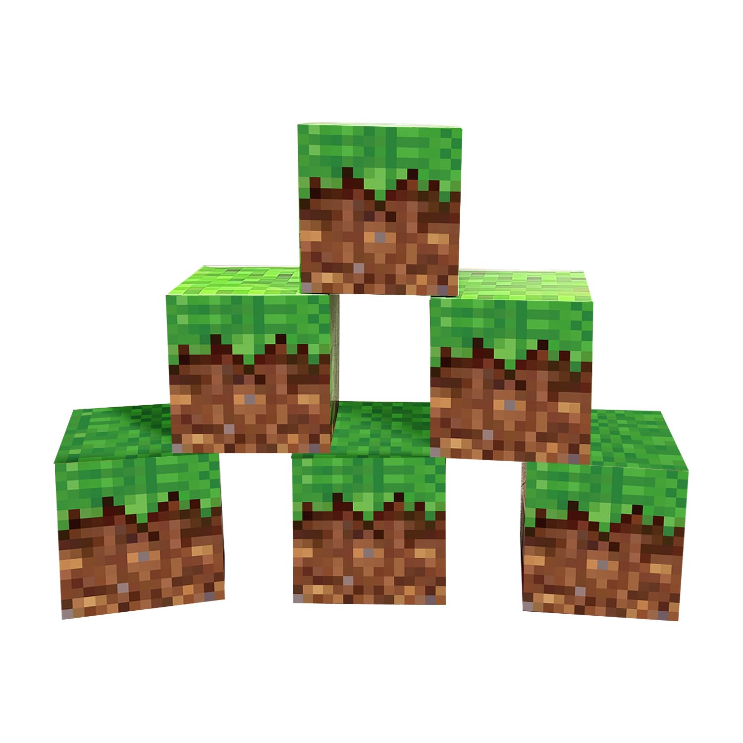 Bexlora 6 Pcs Gaming Party Boxes Birthday Party Decorations, 7.5 Inch Video Game Centerpieces Boxes for Boys Gaming Birthday Party Decor Supplies (Green)