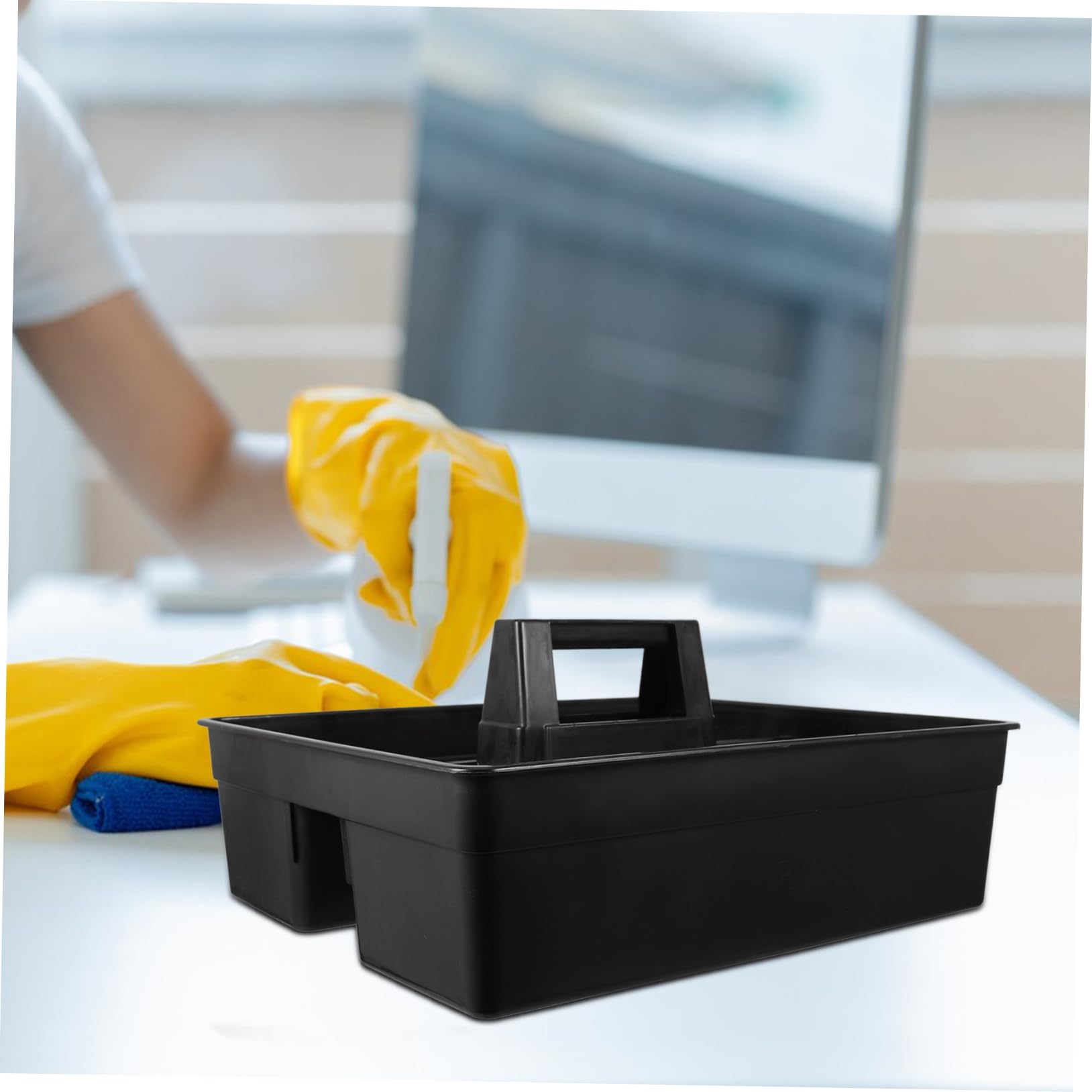 Mobestech Carrito De Limpieza Grande De Plástico Con Asa, Organizador Portátil Para Productos De Limpieza, Cesta Multiusos Para Hotel y Almacenamiento Industrial
