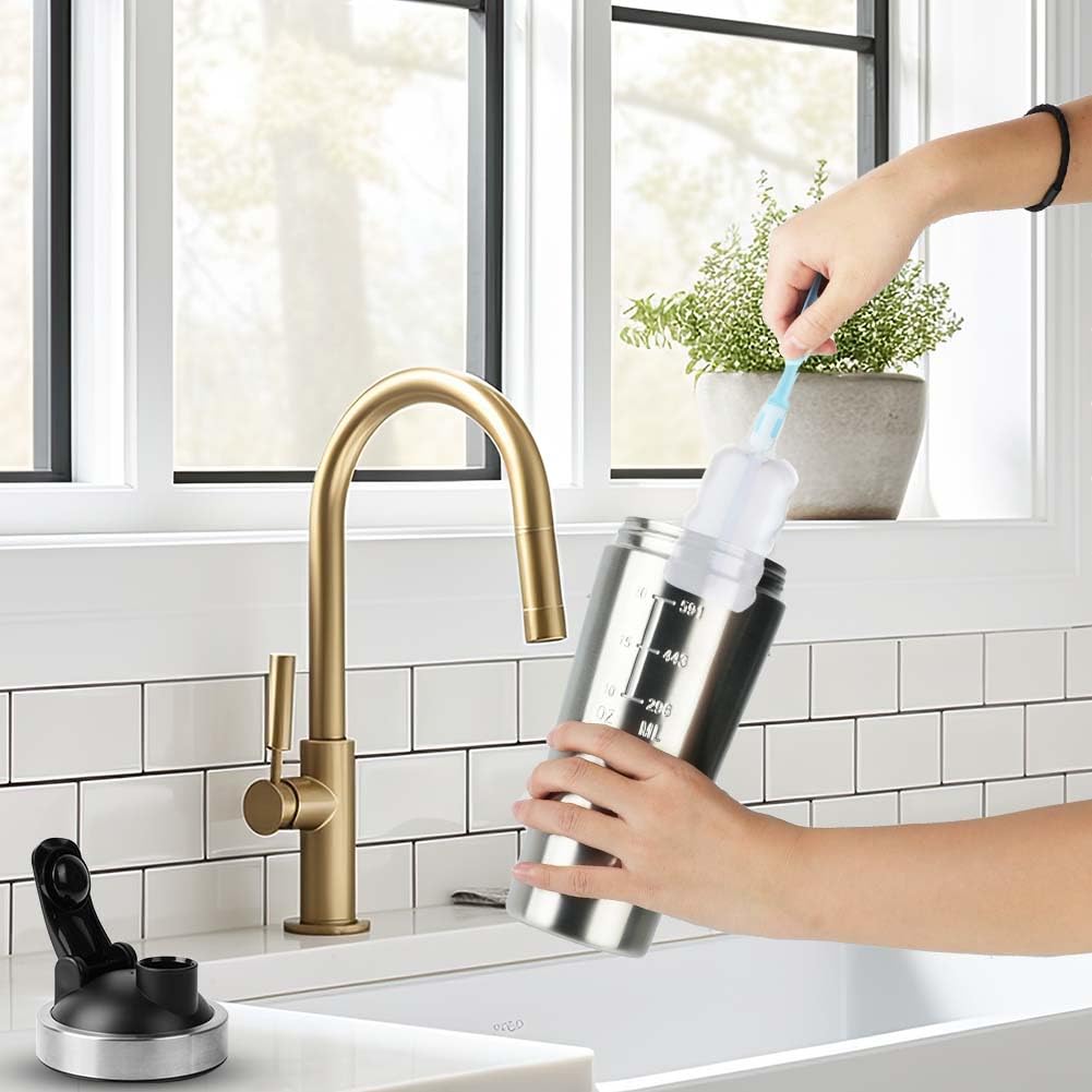 ACWOO Shaker do białka ze stali nierdzewnej, 900 ml ze stali nierdzewnej z mieszaczem kulkowym, shaker do napojów białkowych dla fanów sportów na świeżym powietrzu