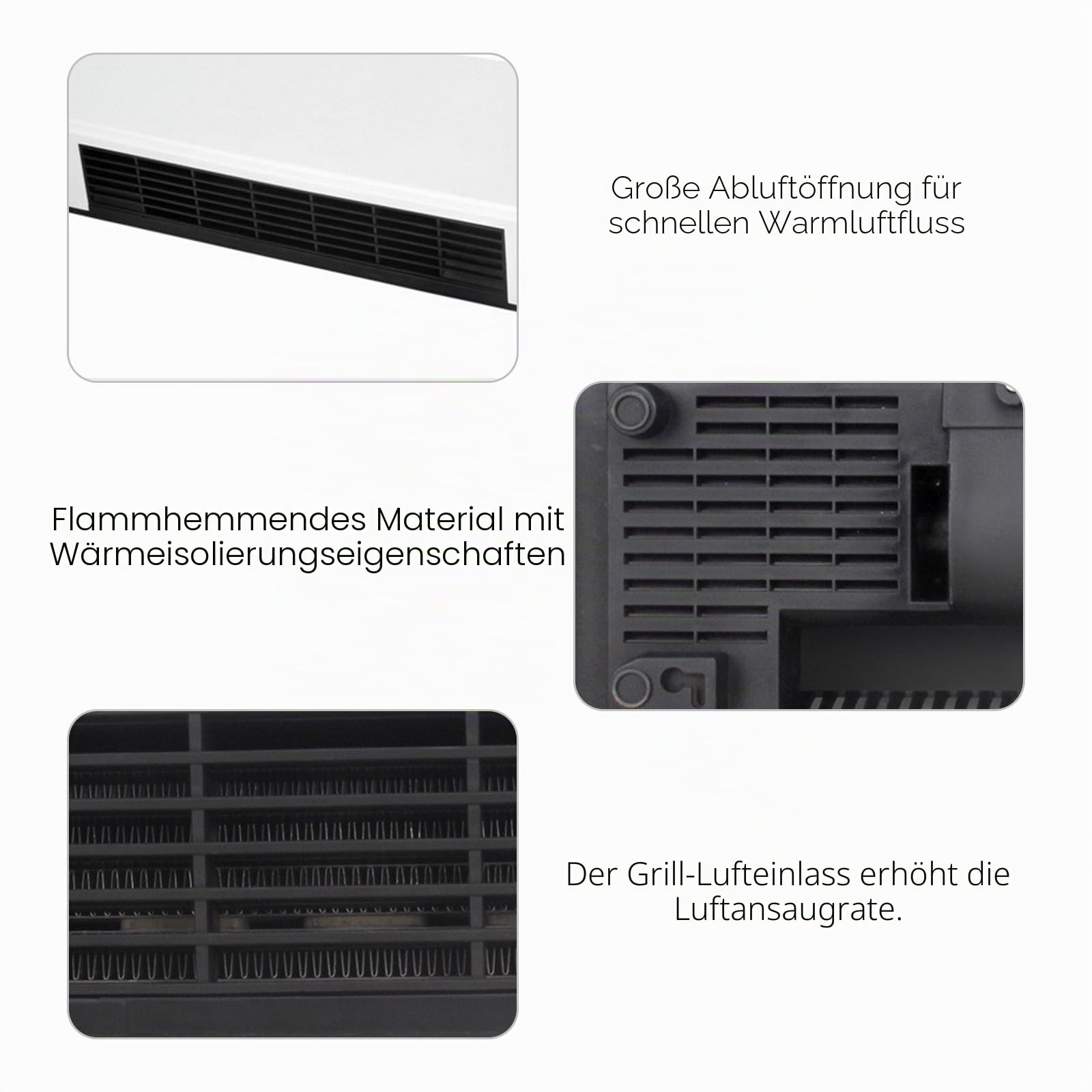 2000 W Split-Klimagerät, wendbar, Klimagerät ohne Außeneinheit, 60 x 21 x 8,5 cm, Heizung & Kühlung, kompakt, leise, schnelle Installation, mit Fernbedienung, für Haus (weiß)