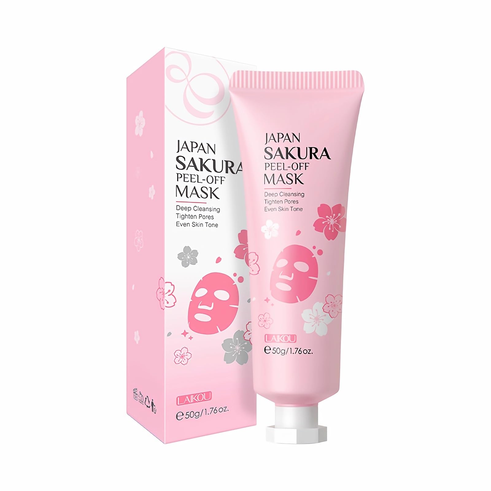 Sakura Peel Off Face Masks, Deep Pores Clean and Blackhead Remover Mask, Brightening and Hydrating Face Mask, Natural Plant Extracts, Face Masks Skincare Peel Off for All Skin Types- 50g