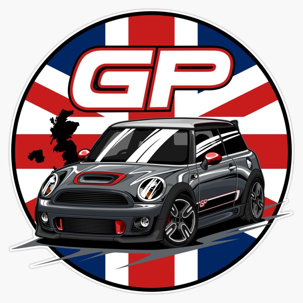 British Car Mini Cooper JCW GP Window Bumper Sticker Decal 5"