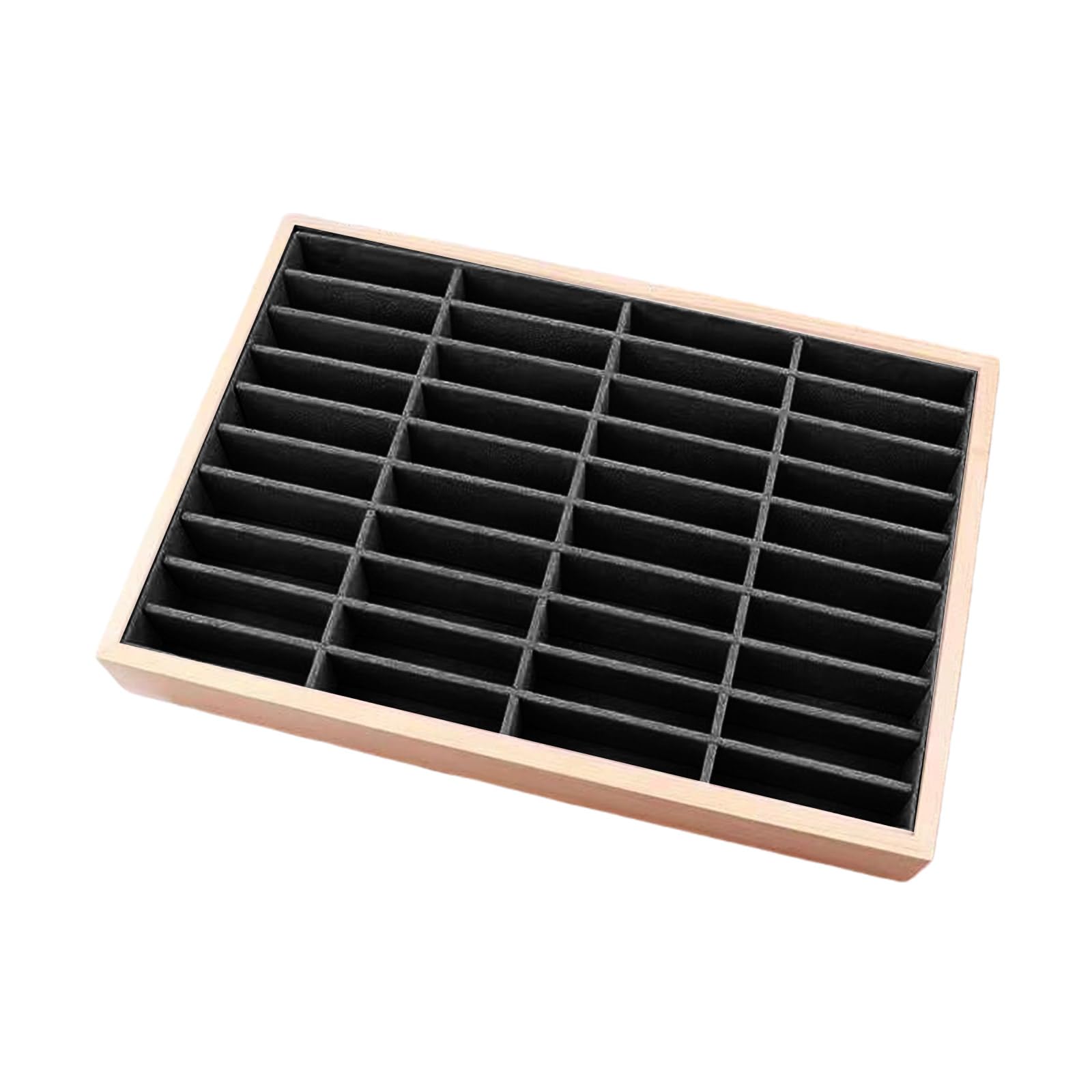 CAZSTYK Multipurpose Lined Jewelry Organizers Tray Wood Texture for Earrings Bracelets and Small Accessories Storage Display Wood Jewelry Storage Tray Small Organizers with Compartments Display Plate