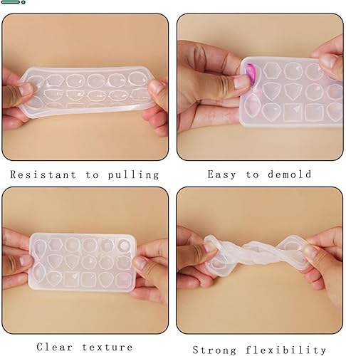 Miniatura 3 de 4 moldes de silicona para piedras preciosas, moldes de resina transparente, moldes de fundición de joyería para hacer manualidades, aretes,