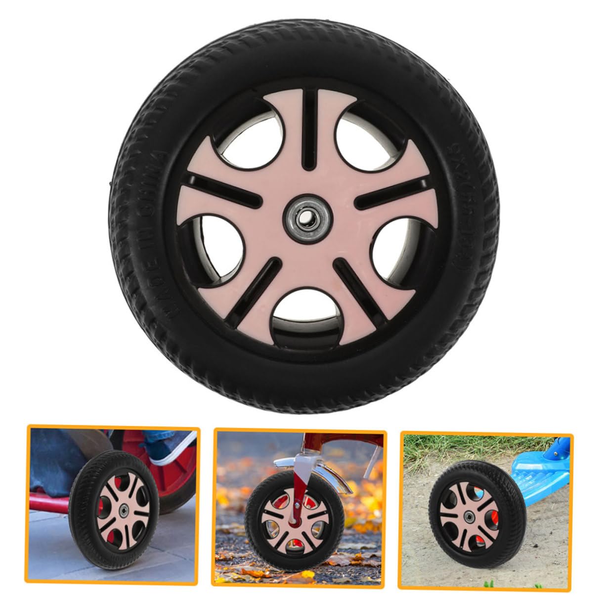 BESPORTBLE 2pcs Kid Bicycle Roue Arrière Roues De Tricycle d'enfants Remplacement des Vélos pour Les Vélos pour Les pour Tout-Petits-Tout-Petits-Enfants De 0,8 Cm De Diamètre De Trou