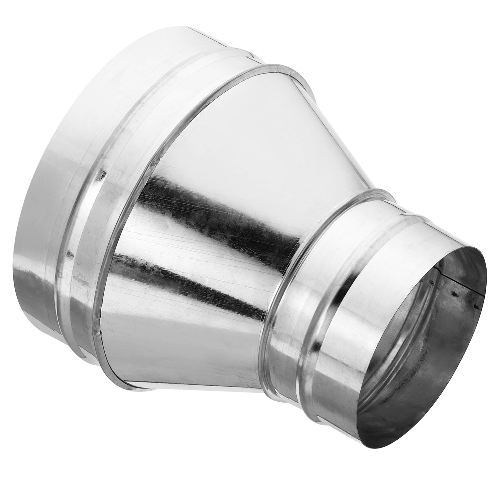 PATIKIL 8 Inch to 5 Inch Round Duct Reducer Increaser Connector, Galvanized Steel Adapter Pipe Fitting for Bathroom Kitchen Ventilation Systems, Silver Tone