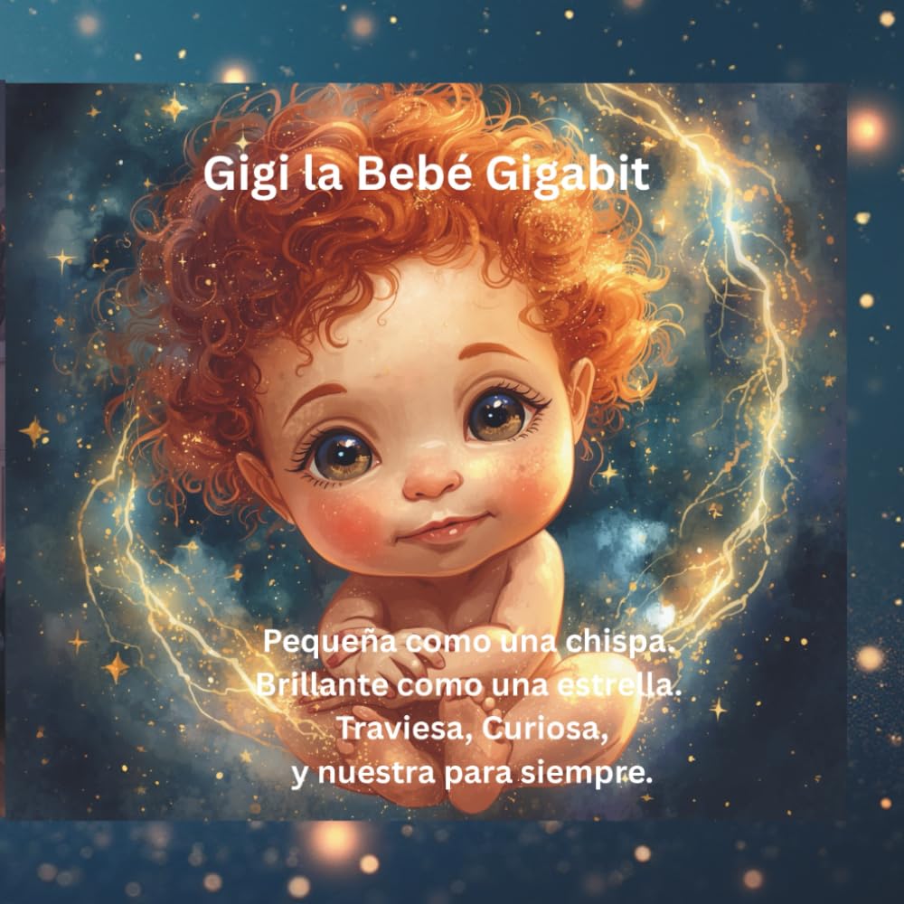 Gigi la Bebé Gigabit: Pequeña como una chispa. Brillante como una estrella. Traviesa, Curiosa, Y nuestra para siempre.