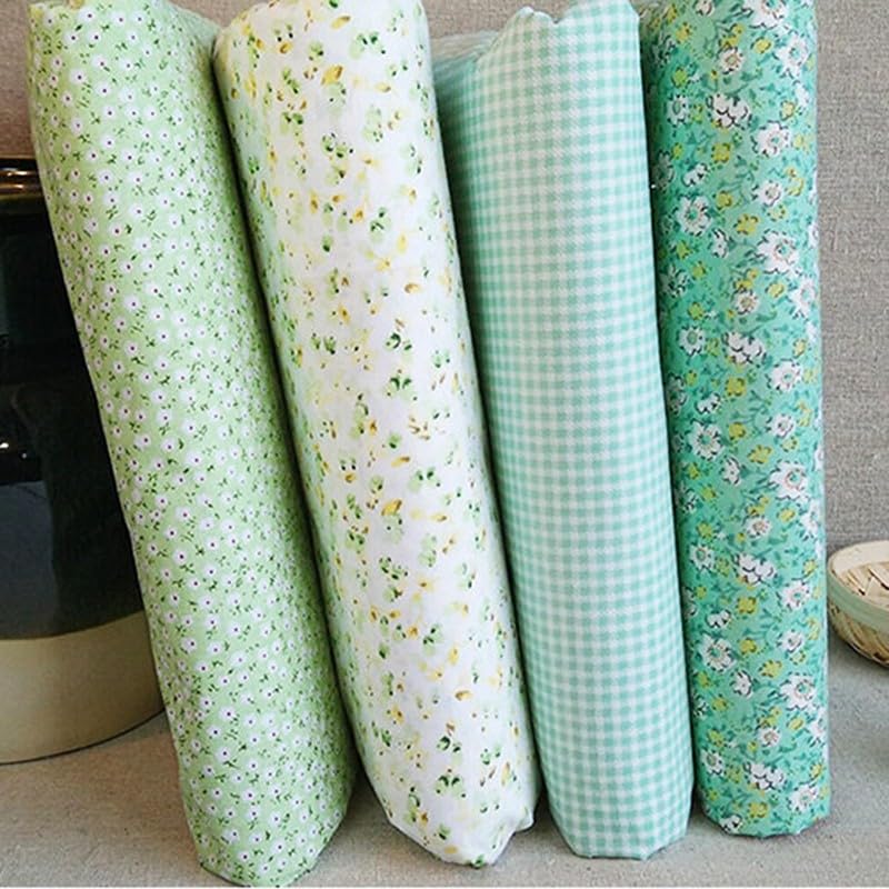 NEIQIUWING Tela de algodón para manualidades, 4 piezas cuadradas de tela (25 x 25 cm/50 x 50 cm), suave y floral, para acolchar, cojines, bolsos, cuadernos y ropa de muñecas