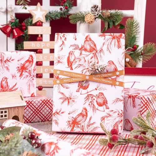 RUSPEPA-Christmas-Reversible-Wrapping-Paper-Roll-for-Girls-Mini-Roll