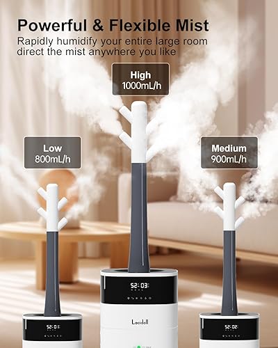 Miniatura 5 de Humidificador de niebla fría y cálida para habitación grande, humidificadores de 5.3 galones20 litros para el hogar de 2500 pies cuadrados,