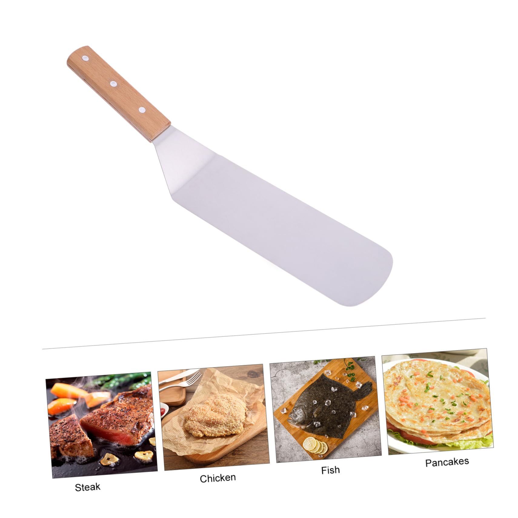 OUNONA Juego de 5 Palas para Transferencia de Pasteles y Espátulas de Cocina de Acero Inoxidable Mango Resistente al Calor, Fáciles de Lavar para Uso en Cocina