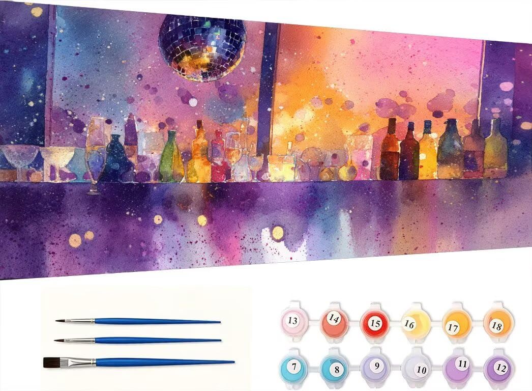 Pintar por Numeros Adultos, Luces De Barra, 80x110cm 7JGWX-261