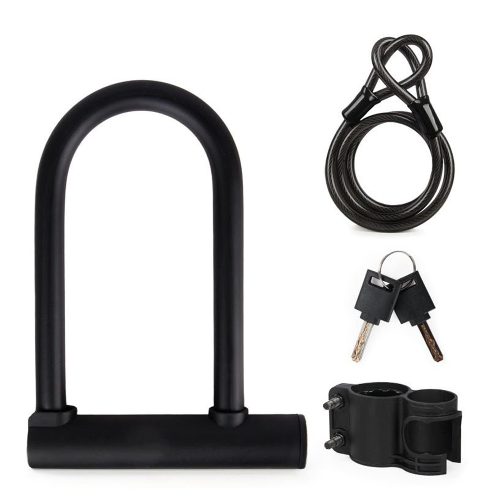 Motorcycle Handlebar Lock Anti Theft Convenient Motorcycle Accessories Security Lock Reinforced with Key U-Shaped Bicycle Motorbike Motorbike Lock Security(Transparent)