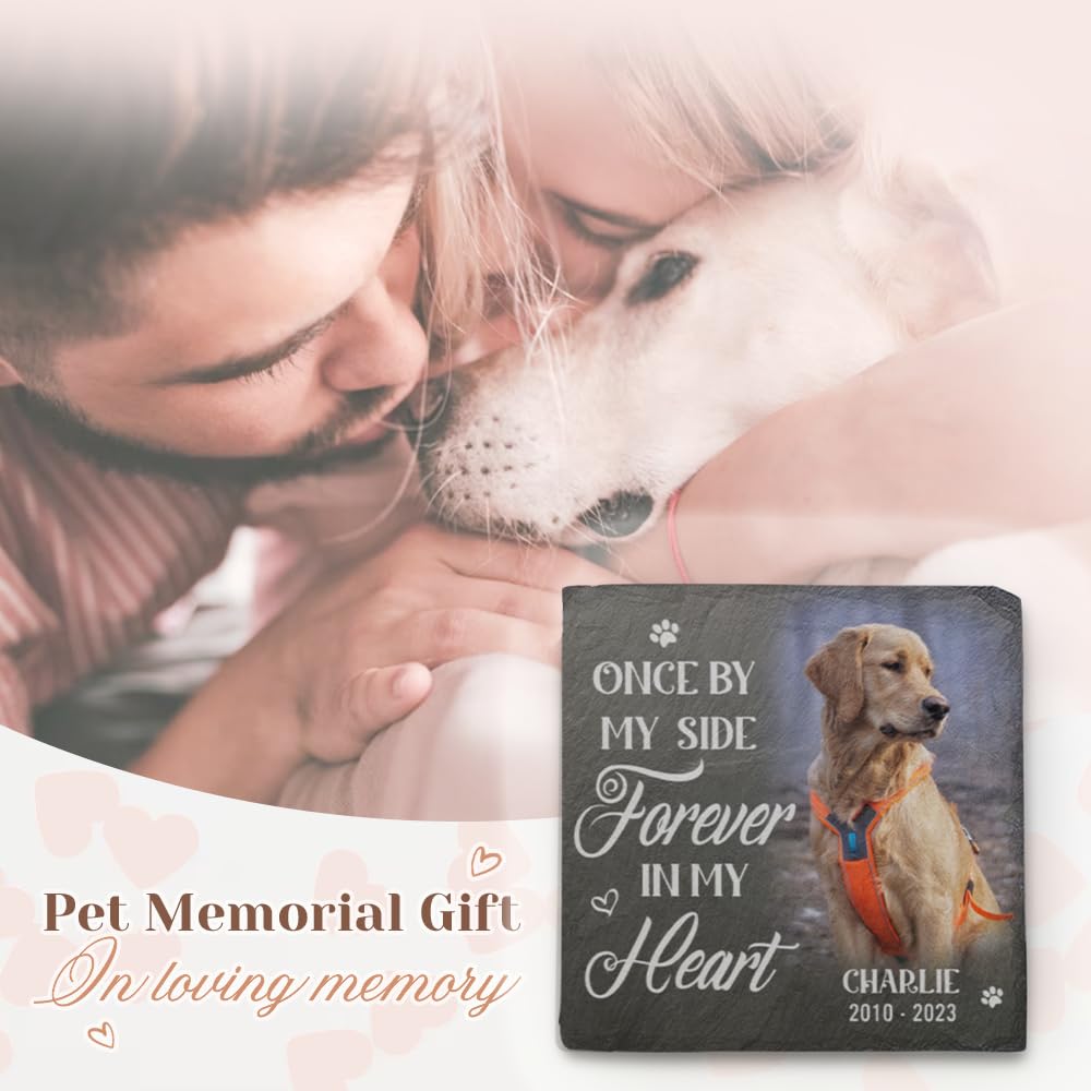Pawfect House Dog Memorial Gifts for Loss of Dog, Dog Memorial Stone, Pet Memorial Gifts, Pet Loss Gifts, Pet Memorial Stones, Cemetery Decorations for Grave, Memorial Personalized Square Shaped Stone