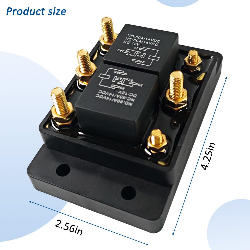 Forward and Reverse Relay Module, Replacement for Tarp Winch Motor, Replaces Part Numbers 5541100 24452 K10746M 13994, 12 VDC Heavy Duty Reversing Relay