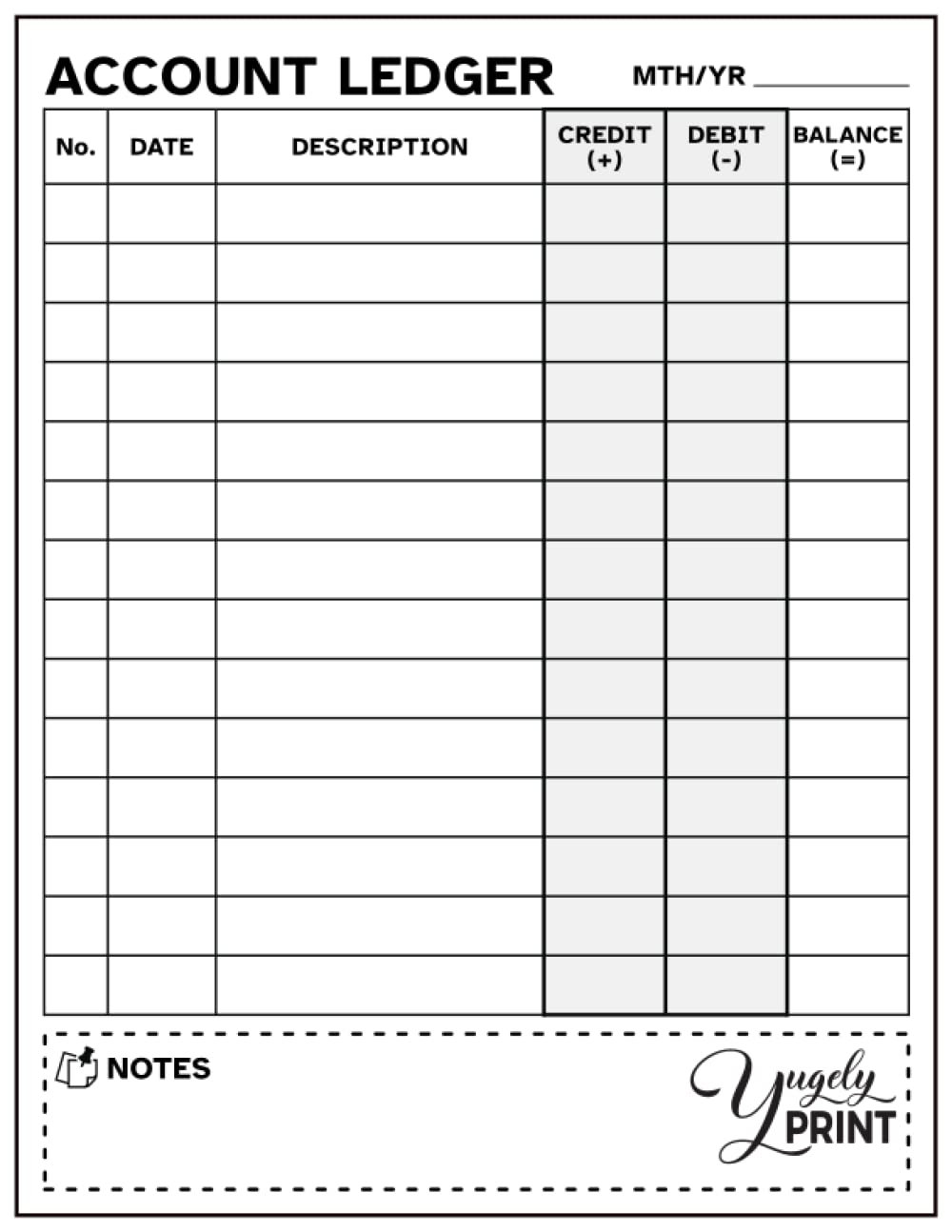 Account Ledger: Large Print Accounting Book with Bold Font, Bigger Spaces & Simple Design