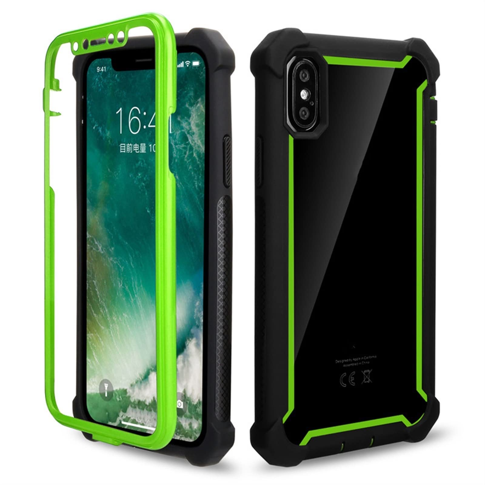 Coque antichoc iPhone 12 Pro verte en silicone TPU transparent - 8