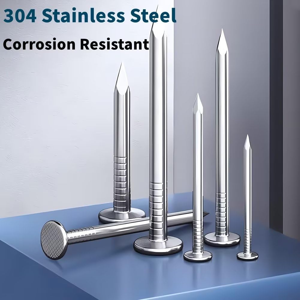 SYDARSYN Masonry Nails 304 Stainless Steel Concrete Nails Wall Nails M6x153mm (5 pcs), Silver - Image 2