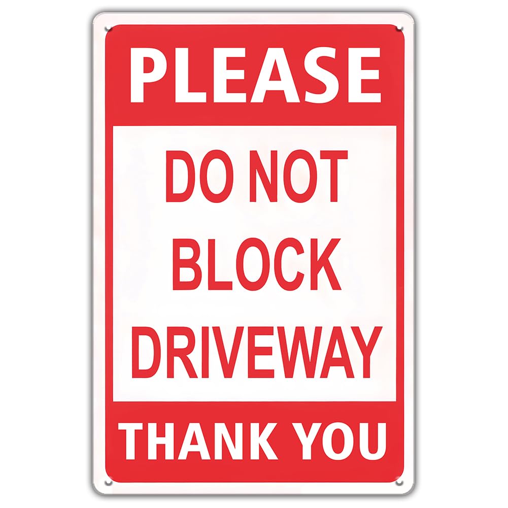 SMAZDFXX DoBlock Driveway Sign Rust Free Aluminum Metal Sign, No Parking Signs for Gate, Road, Front Door, Garage, Yard, UV Protected & Weatherproof 12"x16"