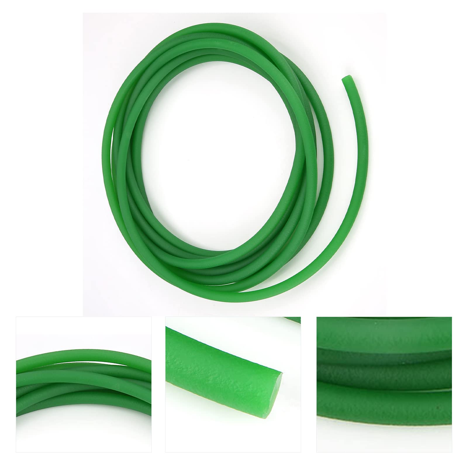 Ejoyous Correa Redonda de Poliuretano PU Verde 8mm x 5m para Transmisión