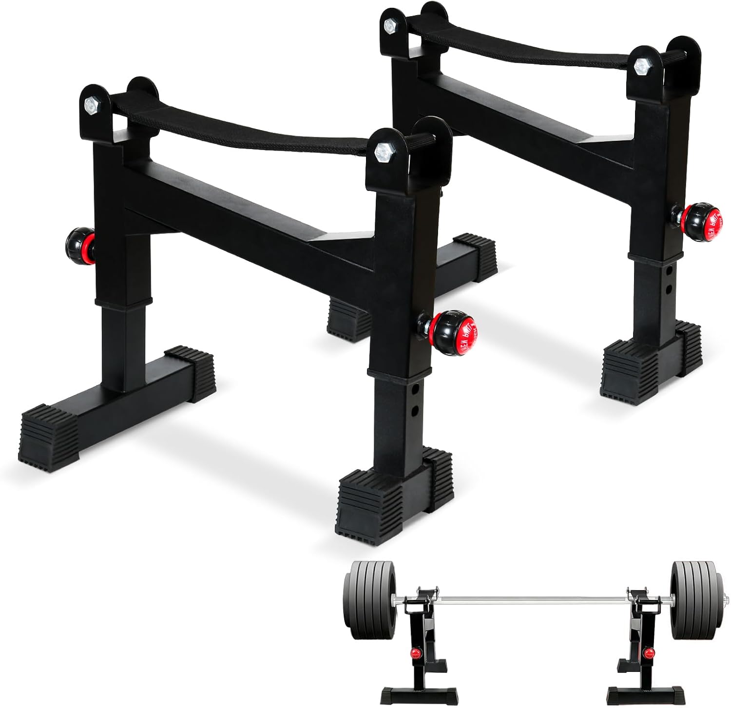 Deadlift Jack Barbell Stand - Heavy Duty Barbell Jack Deadlift - Adjustable Deadlift Platform for Home Gym Weightlifting Easily Load 880 Lbs