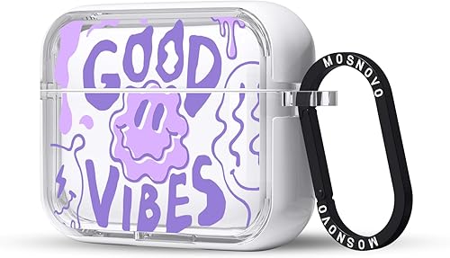 Miniatura 142 de MOSNOVO Funda protectora transparente para AirPods Pro 3, con anillo de metal duro de lujo de doble capa a prueba de golpes, diseñado para AirPods