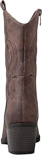 Miniatura 5 de GLOBALWIN Botas vaqueras occidentales de media pantorrilla para mujer, botas vaqueras de moda para mujer, tacón bajo grueso