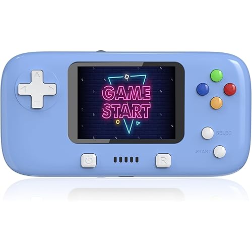 Kids Handheld Video Game Console Built in 400 Games, Travel-Friendly Handheld Gaming Console for Boy Girl, 2.8" Color Screen, Rechargeable Battery, Birthday for Children (Blue)