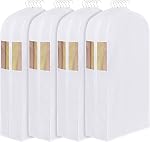 Univivi 40 Inch Cotton Garment Bags for Hanging Clothes Breathable,Washable Suit Cover Bag with Extra Large 10" Gusset & Clear Window - Perfect for Suits, Coats, Jackets- 2 Pack