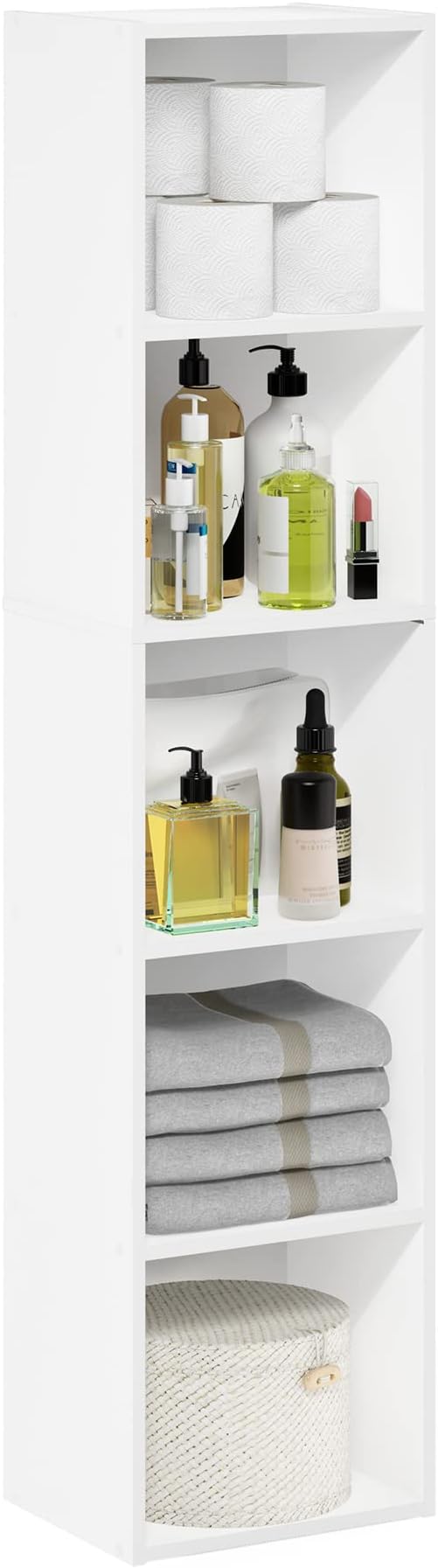 Furinno PASIR Book Shelf, 5-Tier Modern Bookshelf, Open Shelves Bookcase 9" x...