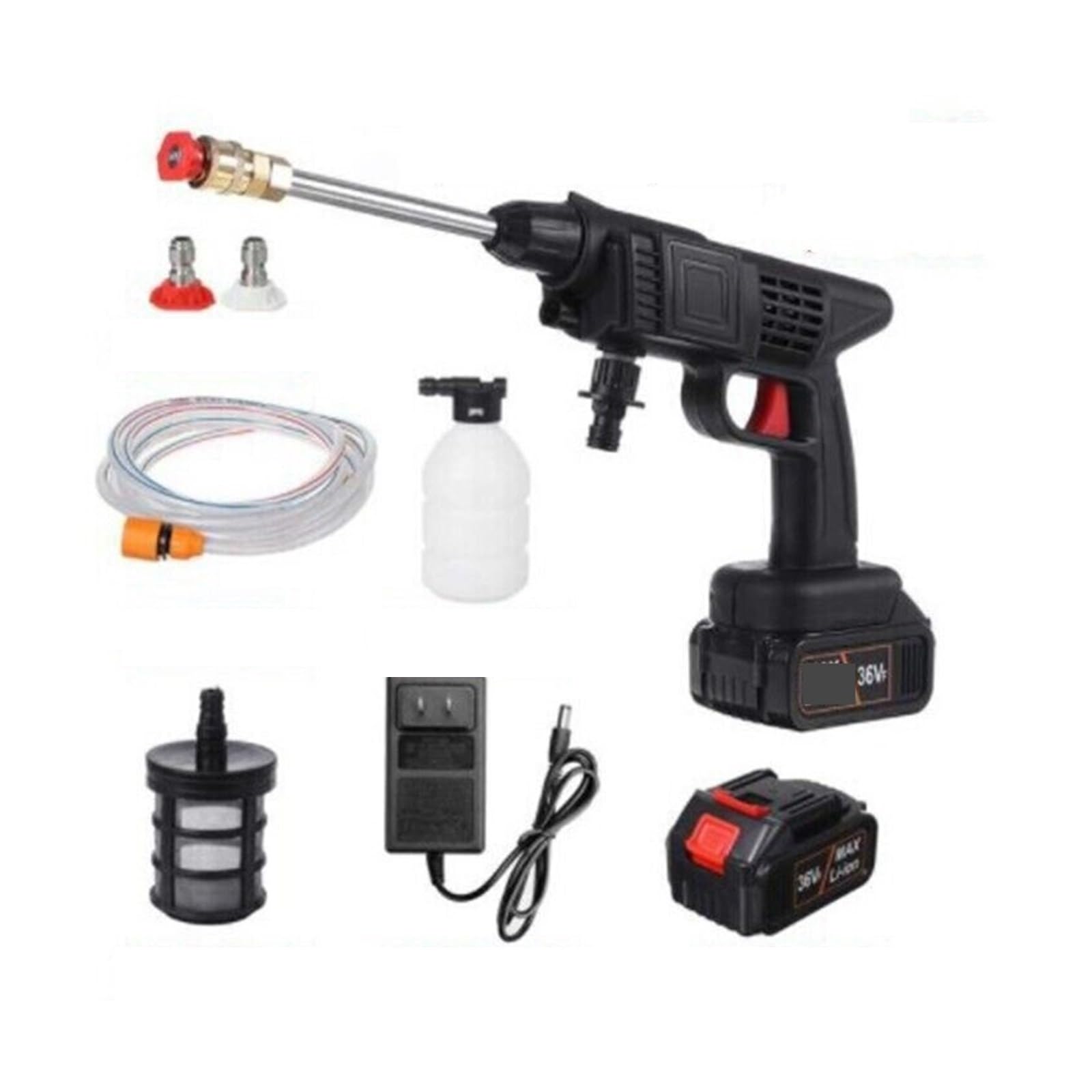 Pistola a spruzzo, Idropulitrice Ad Alta Pressione Senza Fili Pistola Acqua Ricaricabile For Lavaggio Auto Da Giardino Regolabile For Batteria 36V(1 batteries sets)
