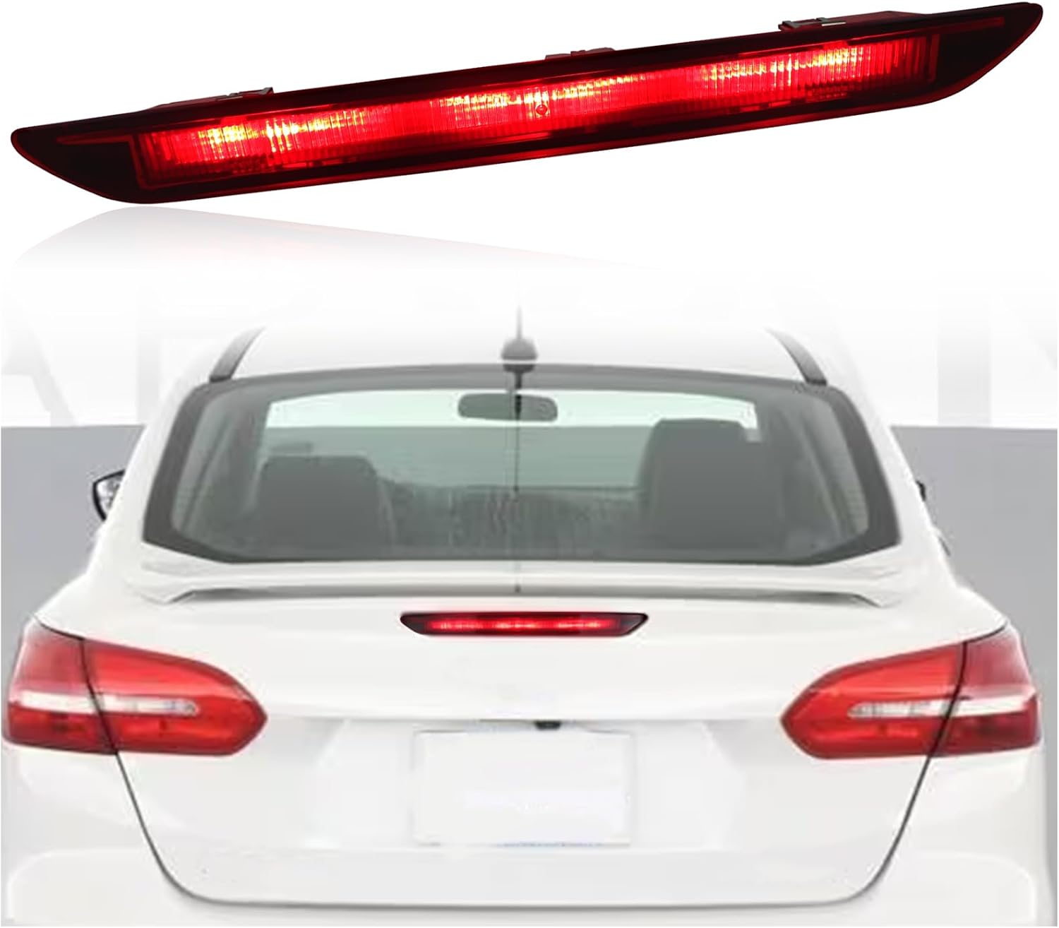 High Mount Stop Lamp LED Third Brake Light Compatible with Ford Focus Sedan 2012 2013 2014 2015 2016 2017 2018 Rear Center LED 3rd Brake light Replacement