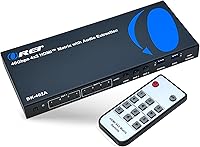 OREI BK-402A 8K 4x2 HDMI 2.1 Matrix Switch - 40Gbps, eARC Audio Extraction, VRR/ALLM, EDID Management for Gaming & AV