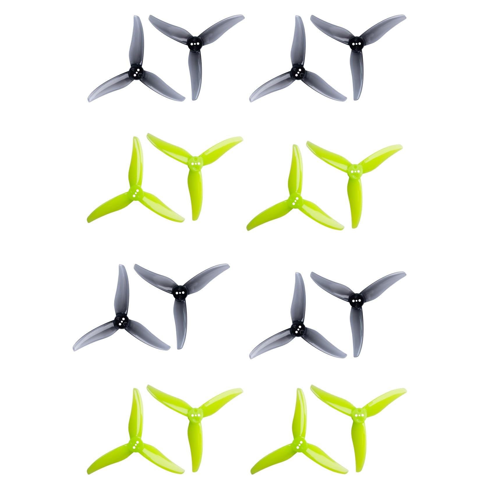 Gemfan Hurricane 3520 3-Blade Propeller for 3.5 inch Quad with 1.5mm/T-Mount 3 Holes for 1806-2004 Brushless Motor FPV Freestyle Racing Drone 16pcs 8CW 8CCW